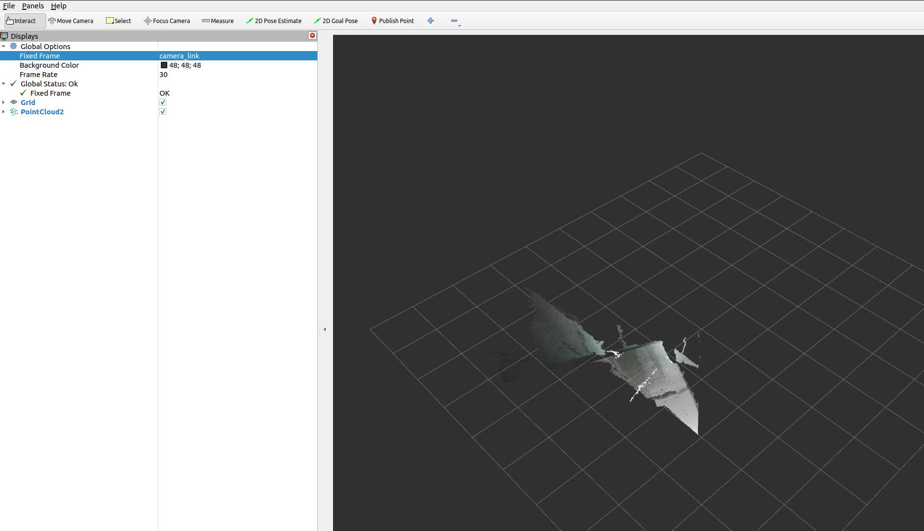 RViz colored point cloud example
